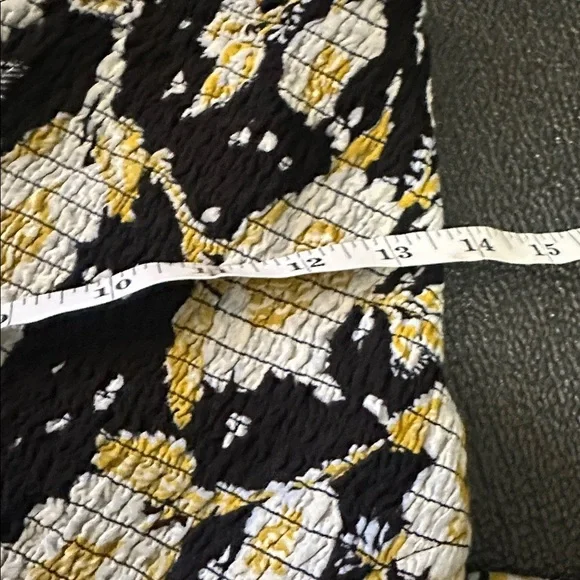 Free People Black Yellow Little of your Love Smocked Floral Jumpsuit size small - Picture 12 of 14